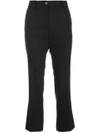 Jil Sander Navy Cropped Tailored Trousers - Black