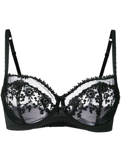 Prelude Lace Embroidered Bra In Black