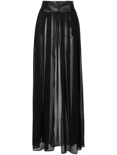 Something Wicked Ava Sheer Pleated Maxi Skirt In Black