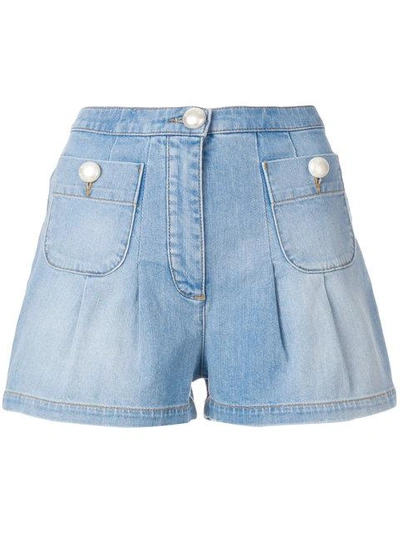 Boutique Moschino Denim Shorts With Front Pockets In Blue