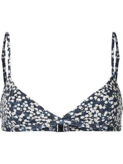 Matteau The Tri Crop Bikini Top In Blue