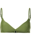 Matteau The Tri Crop Bikini Top In Green