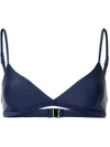 Matteau The Tri Crop Bikini Top In Blue