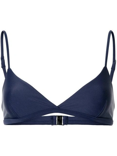Matteau The Tri Crop Bikini Top In Blue