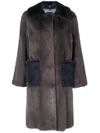 Liska Two-tone Oversized Coat In Grey