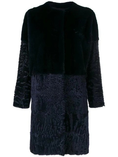 Liska Mid-length Fur Coat In Dunkelblau