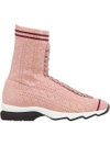 Fendi Ribbed High-top Sneakers - Pink & Purple