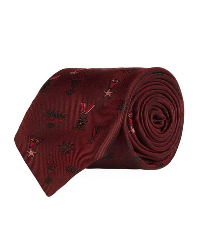 Valentino Garavani Silk Medal Tie In Red