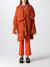 Stella Mccartney Knitted Textured Coat In Orange
