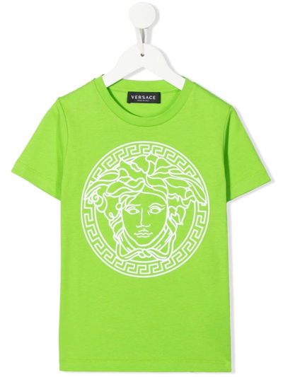 Versace Kids' Green Cotton Medusa T-shirt