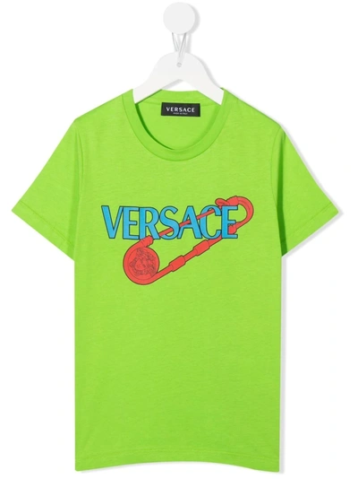 Versace Teen Neon Green Logo T-shirt