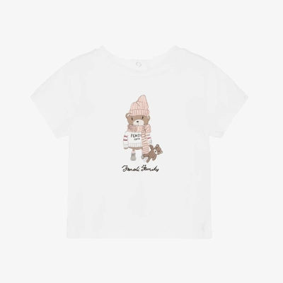 Fendi Baby Girls Ivory T-shirt