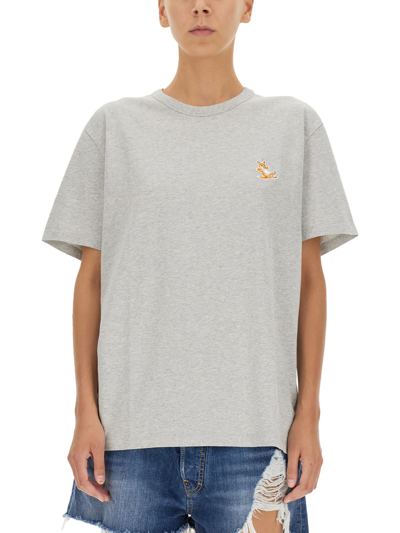 Maison Kitsuné Crewneck T-shirt Unisex In Grey