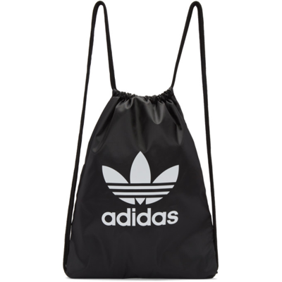 Adidas Originals Trefoil Drawstring Backpack In Black