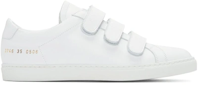 Common Projects White Achilles Three Strap Sneakers