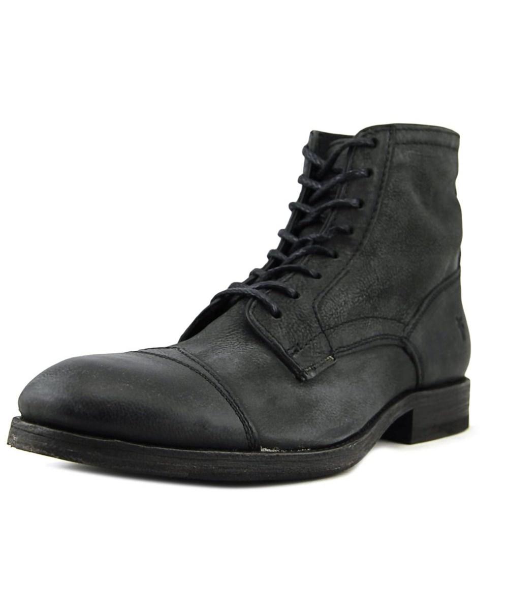 Frye Everett Lace Up Men Round Toe Leather Black Chukka Boot | ModeSens