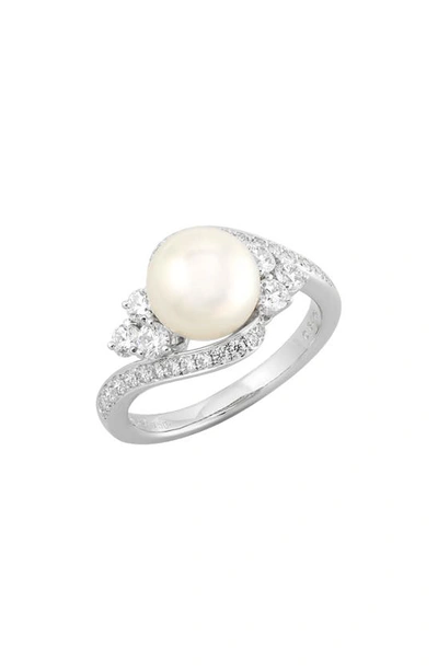 Mikimoto Classic Pearl & Diamond Ring In 18kw