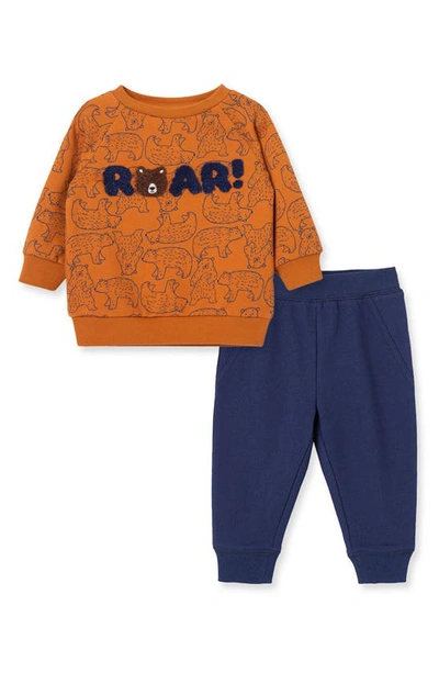 Little Me Babies' Kids' Bear Sweatshirt & Joggers Set In Blue