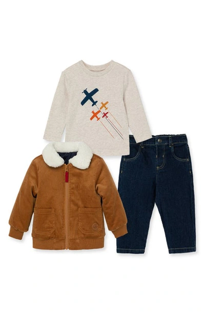 Little Me Baby Boys Corduroy Jacket, T-shirt And Jeans, 3-piece Set In Blue