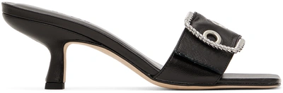By Far Davina Buckle-embellished 60mm Sandals In Black