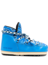 Alanui X Moon Boot Bandana-print Snow Boots In Light Blue