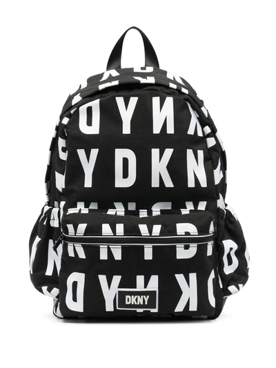 Dkny Logo-print Backpack In 黑色
