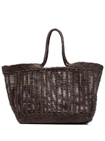 Dragon Diffusion Woven-wicker Design Tote Bag In 褐色