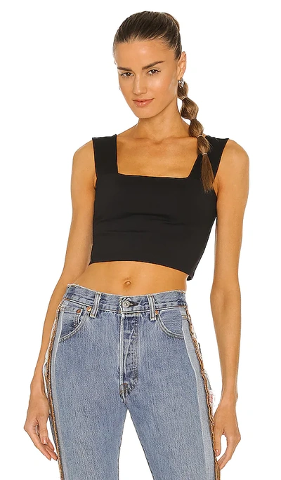 Susana Monaco Wide Strap Crop Top In 黑色