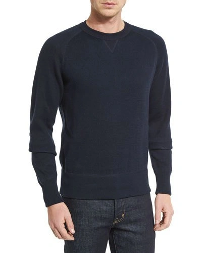 Tom Ford Solid Raglan-sleeve Sweatshirt, Navy | ModeSens