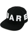 Dsquared2 Black Cotton Baseball Hat With Oversized Logo