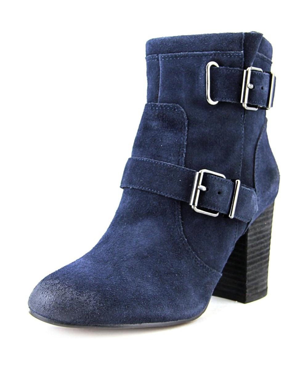 Vince Camuto Simlee Round Toe Suede Ankle Boot In Blue | ModeSens