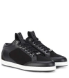 Jimmy Choo Miami Leather Sneakers In Black