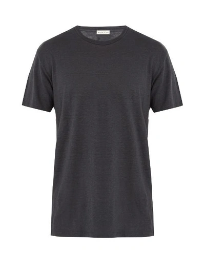 Etro Crew-neck Linen-jersey T-shirt In Charcoal