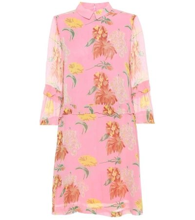 ganni pink georgette dress Ganni - Ruffle-trimmed sequined georgette mini dress