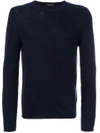 Prada Round Neck Jumper In Blue