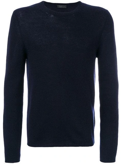 Prada Round Neck Jumper In Blue