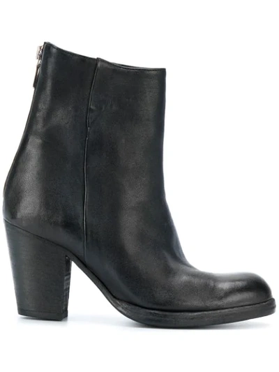 Sartori Gold Block Heel Ankle Boots In Black