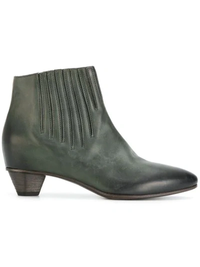 Roberto Del Carlo Stitch Detail Ankle Boots In Green