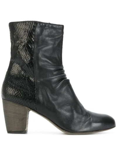 Ink Zipped Ankle Boots In Nero