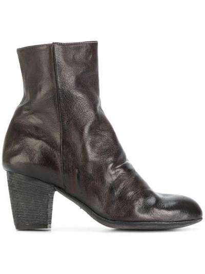 Ink Zipped Ankle Boots In Grey