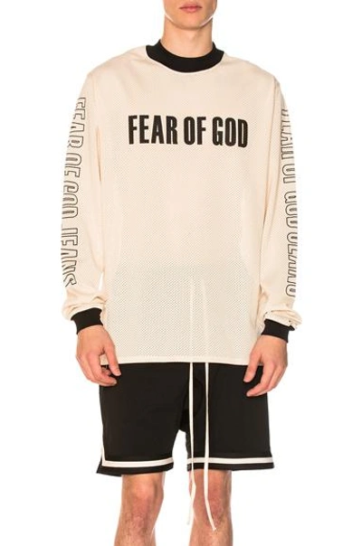 Fear Of God Mesh Motocross Jersey In Black,neutrals | ModeSens