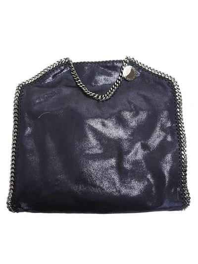 Stella Mccartney Falabella Triple Chain Faux Leather Bag In Blue