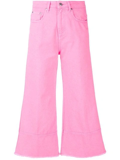 Msgm Cropped Flare Jeans - Pink