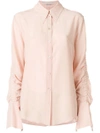 Stella Mccartney Gathered Sleeve Shirt In Pink