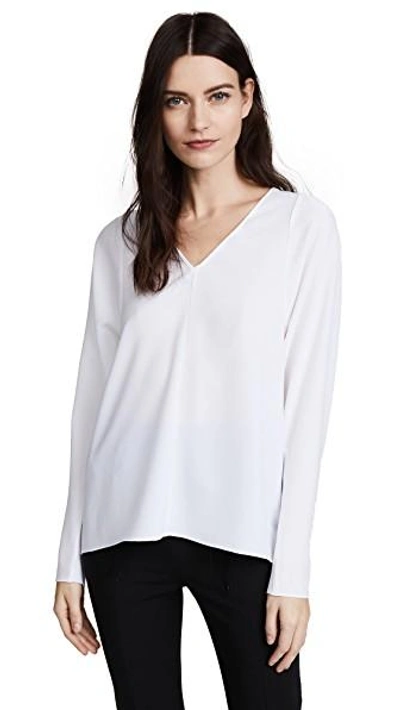 Tibi V Neck Dolman Top In White