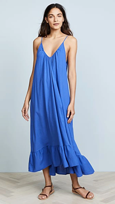 9seed Paloma Ruffle Maxi Dress In Blueberry