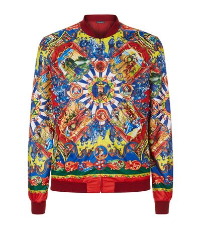 Dolce & Gabbana Carretto Print Bomber Jacket | ModeSens