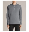 Allsaints Clash Long-sleeved Polo Shirt In Artillery Blue