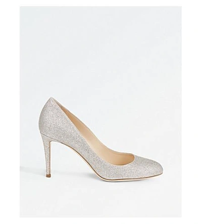 Jimmy Choo Bridget 85 Glitter Courts In Platinum Ice