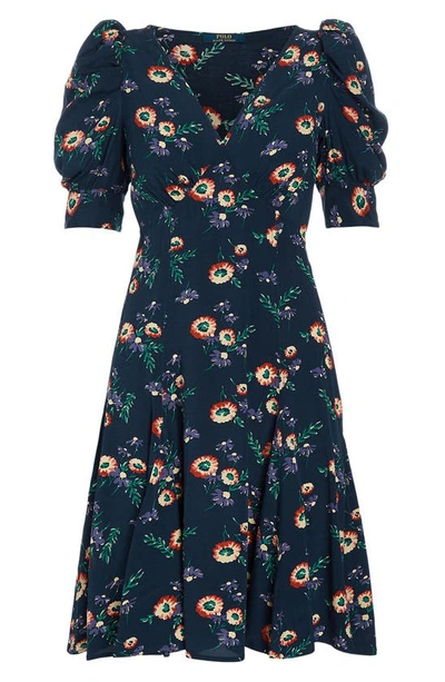 Polo Ralph Lauren Women's Teo Floral Puff-sleeve Dress In Dhalia Floral